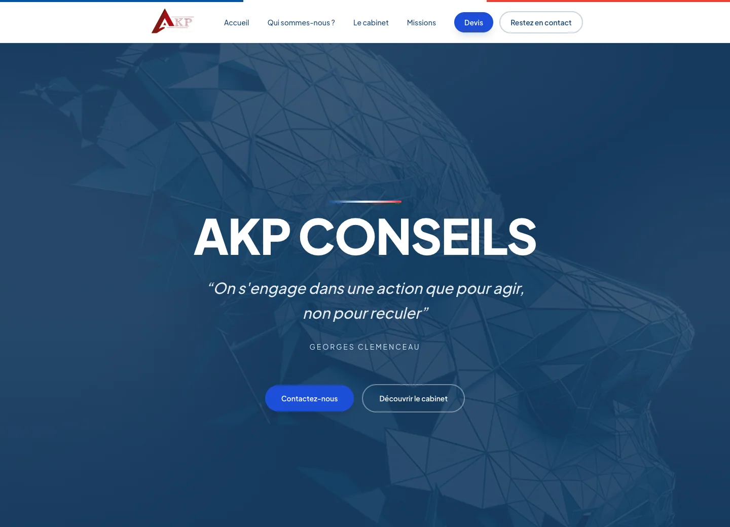 Aperçu desktop et mobile du site AKP Conseils conçu par Agence Digi