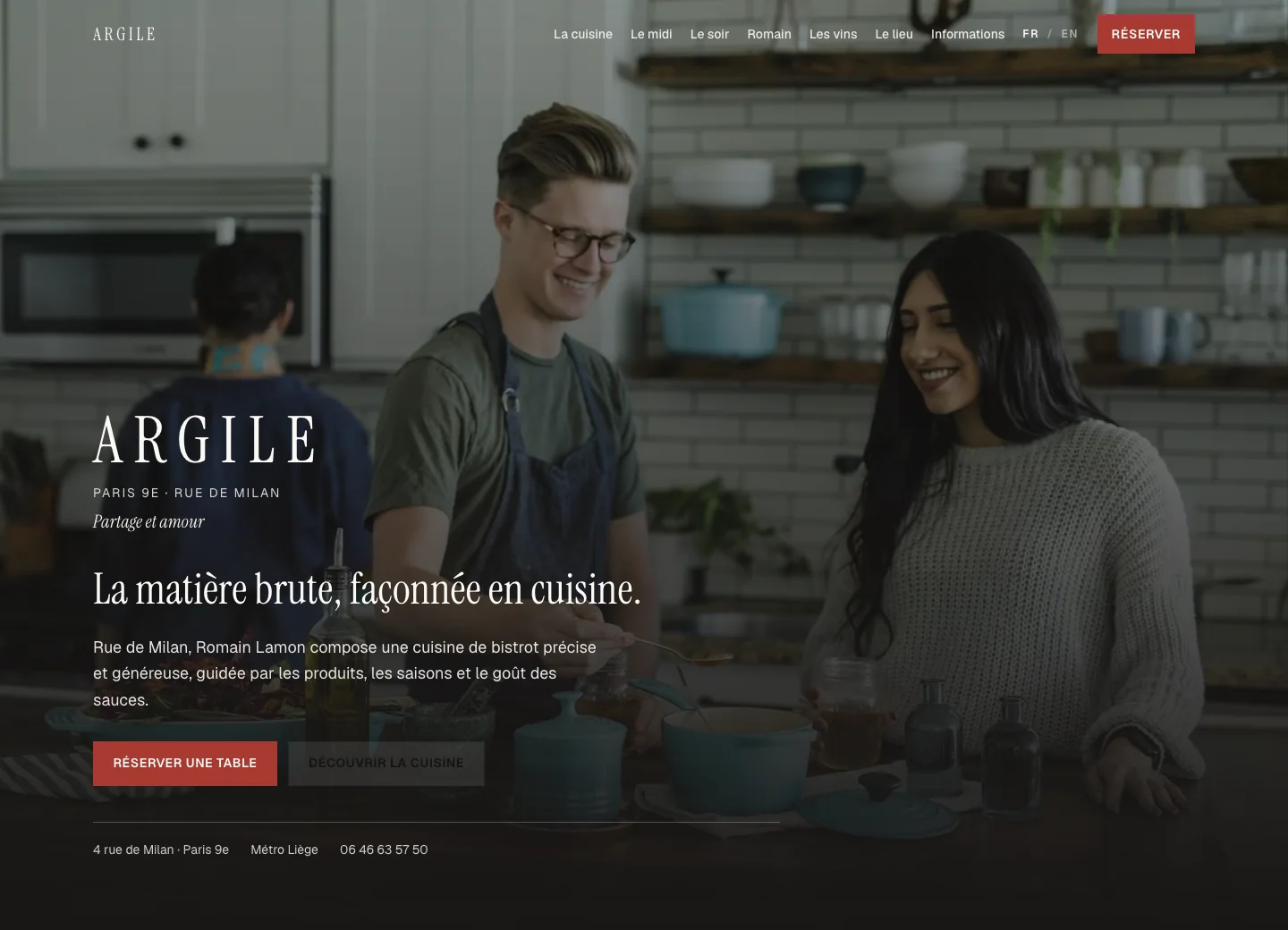 Aperçu desktop du site Argile conçu par Agence Digi