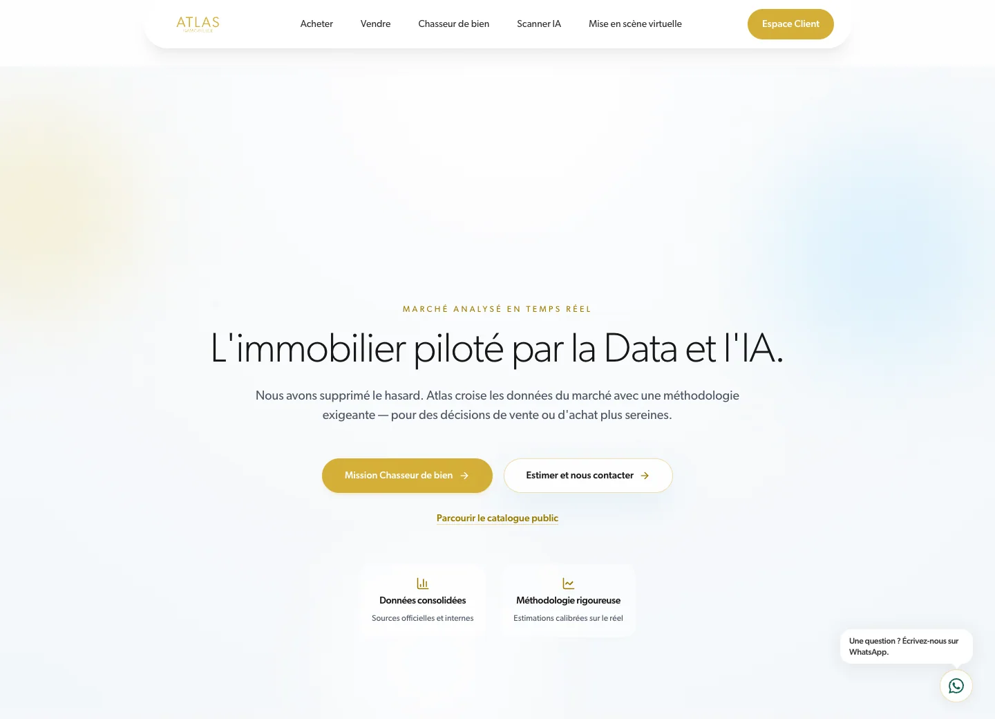 Aperçu desktop du site Atlas Immobilier conçu par Agence Digi