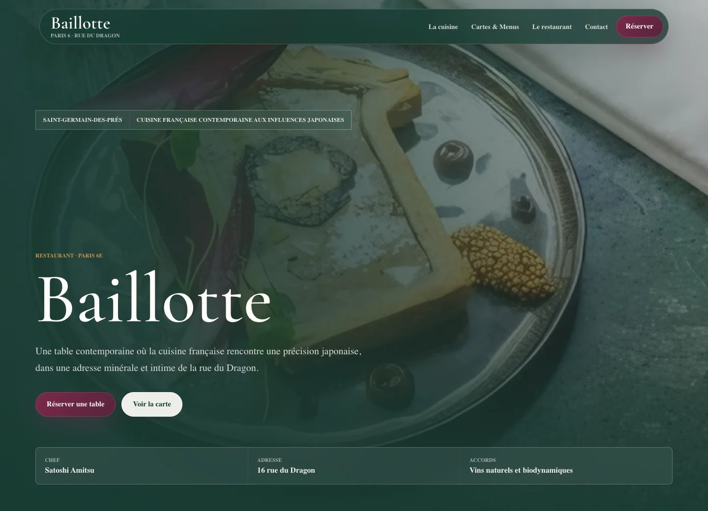 Aperçu desktop du site Baillotte conçu par Agence Digi