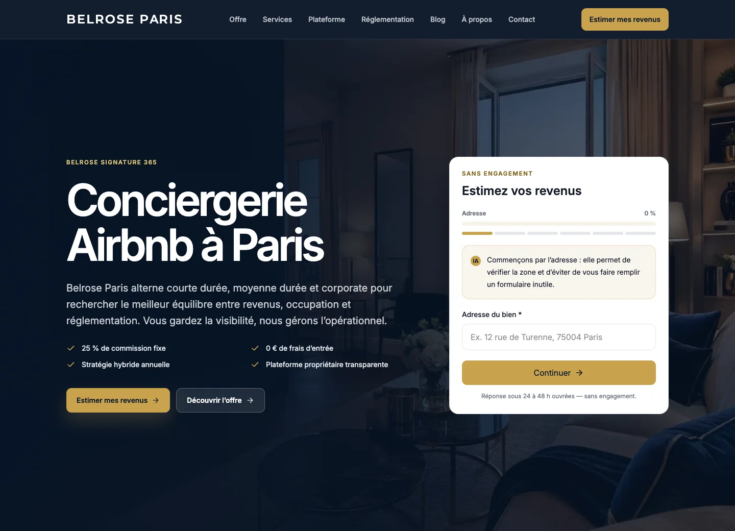 Aperçu desktop et mobile du site Belrose Paris conçu par Agence Digi