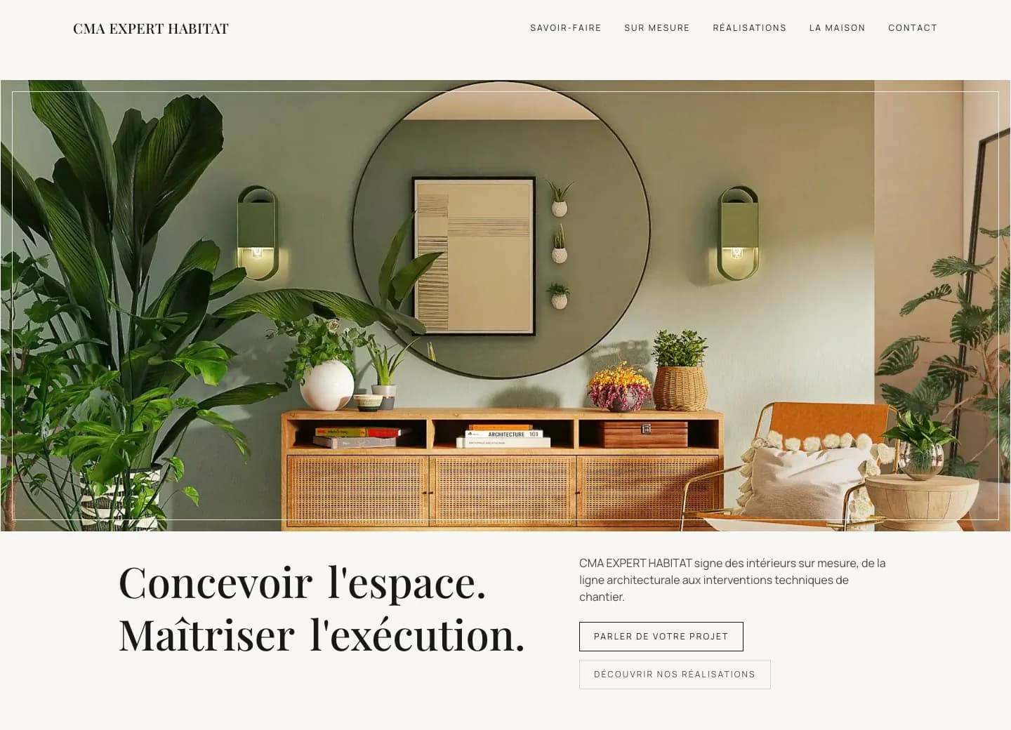 Aperçu desktop et mobile du site CMA Expert Habitat conçu par Agence Digi