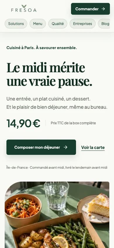 Aperçu desktop et mobile du site Fresoa conçu par Agence Digi