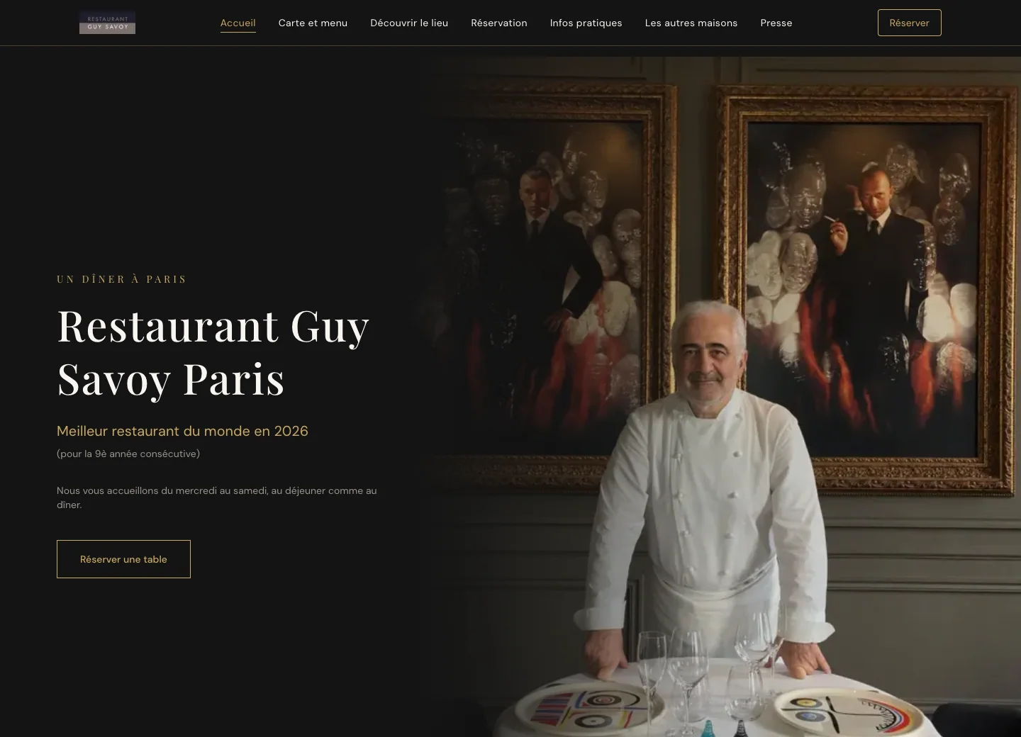 Aperçu desktop du site Guy Savoy Paris conçu par Agence Digi