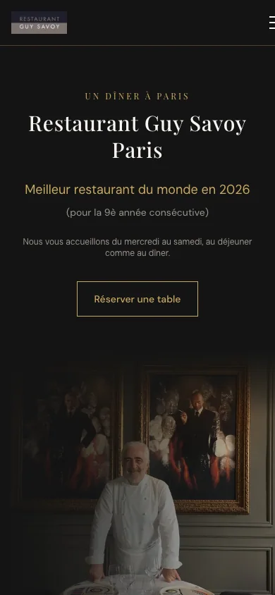 Aperçu mobile du site Guy Savoy Paris conçu par Agence Digi