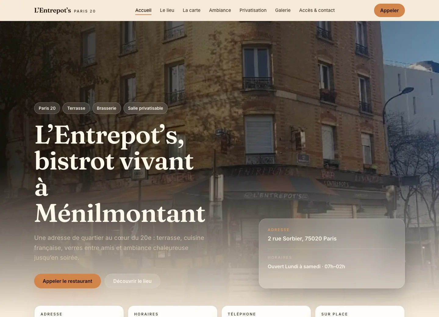 Aperçu desktop du site L’Entrepôt S conçu par Agence Digi