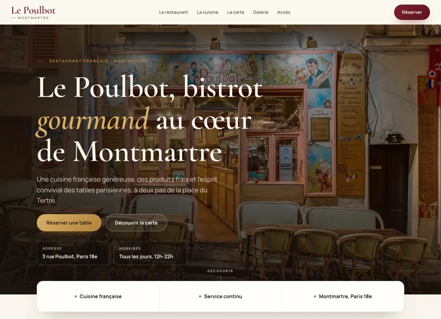 Aperçu desktop du site Le Poulbot conçu par Agence Digi