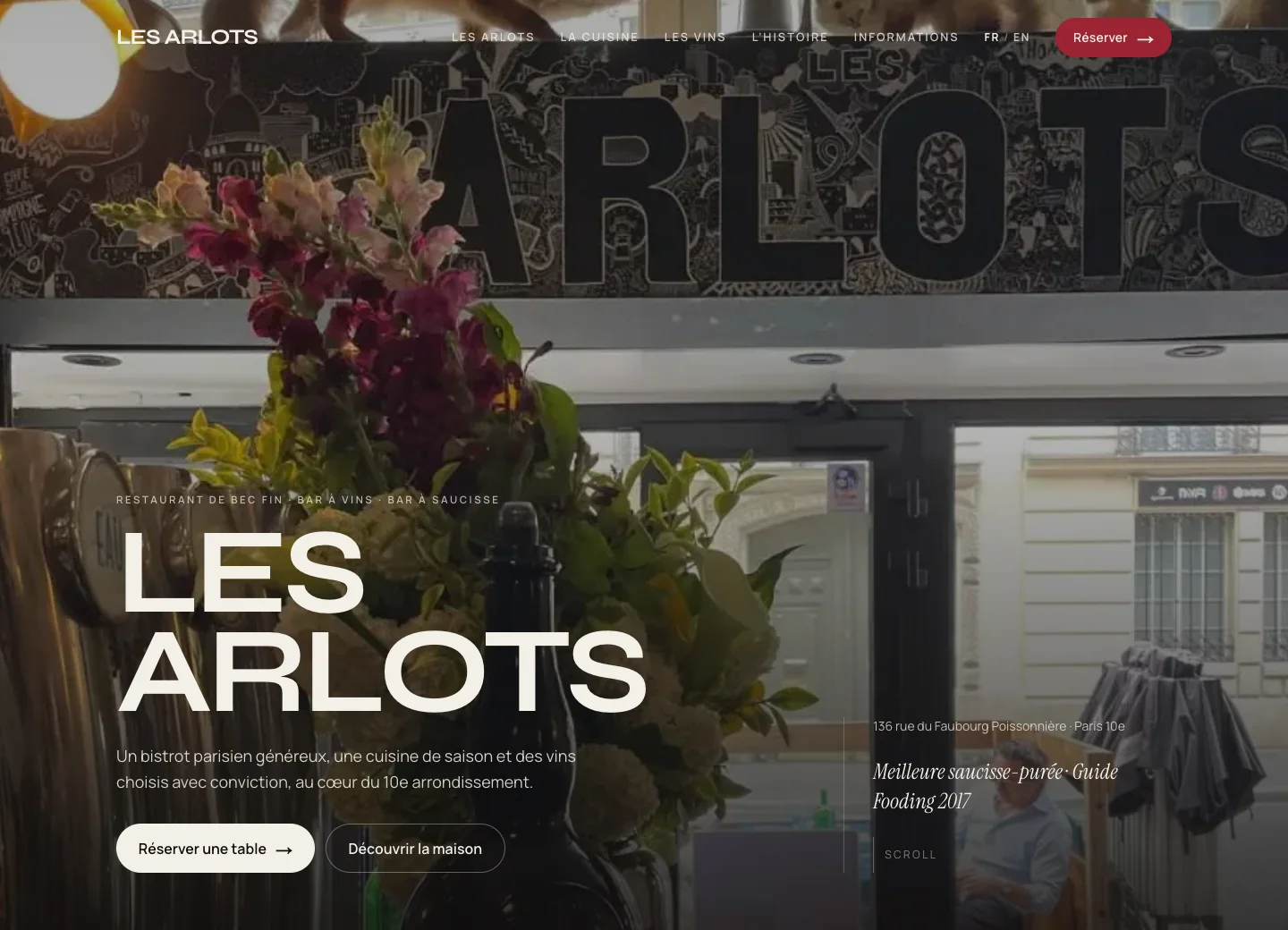 Aperçu desktop du site Les Arlots conçu par Agence Digi