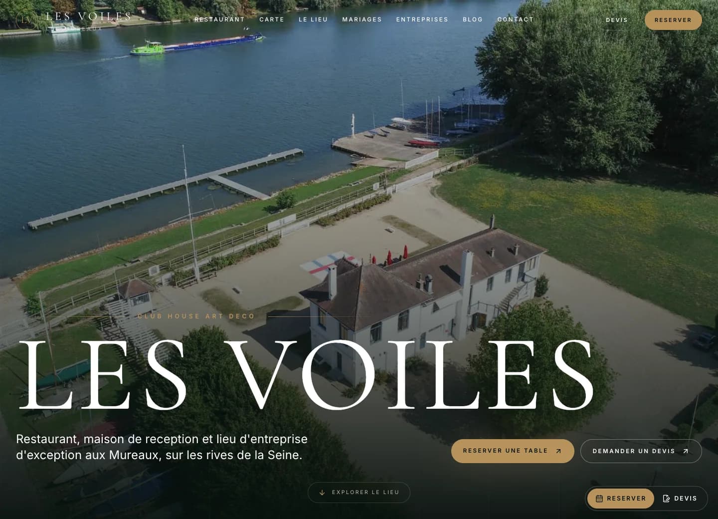 Aperçu desktop du site Les Voiles conçu par Agence Digi
