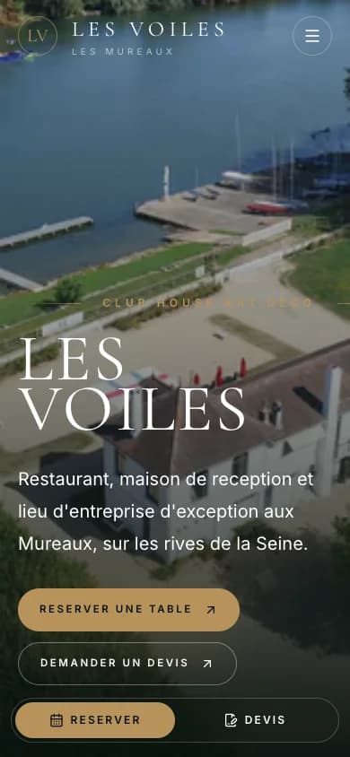 Aperçu mobile du site Les Voiles conçu par Agence Digi