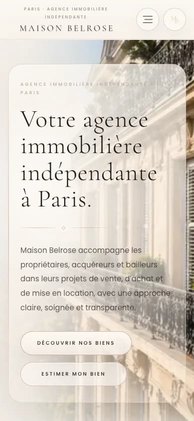 Aperçu desktop et mobile du site Maison Belrose conçu par Agence Digi