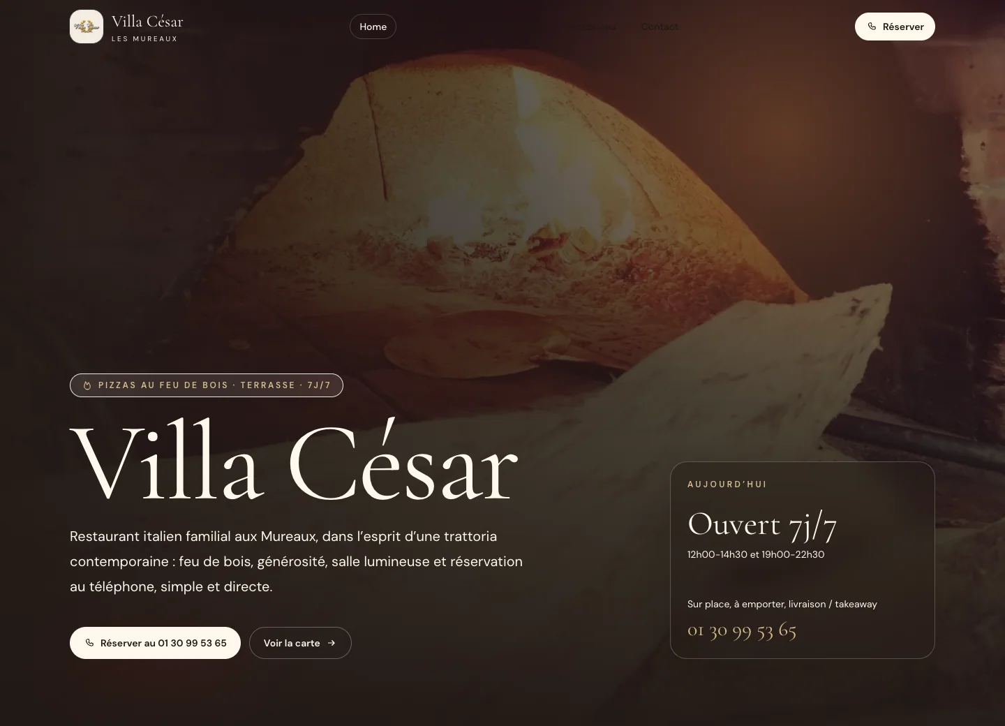 Aperçu desktop du site Villa César conçu par Agence Digi