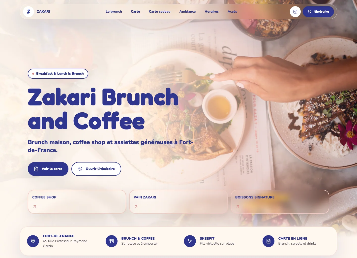 Aperçu desktop du site Zakari conçu par Agence Digi