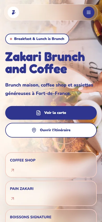 Aperçu mobile du site Zakari conçu par Agence Digi